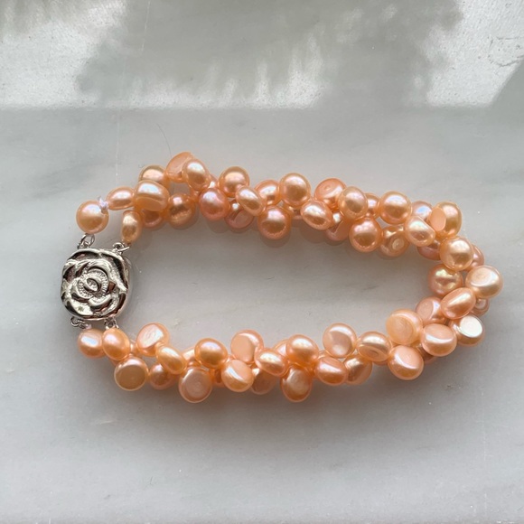 NEW🌺Pink Freshwater Twisted Pearl Bracelet - Picture 2 of 8